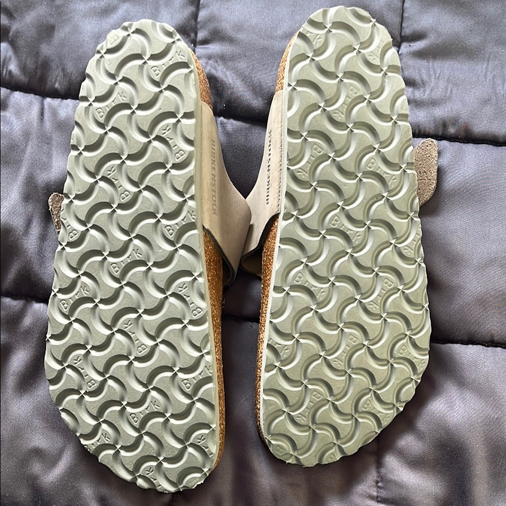 Birkenstock Gizeh Big Buckle Soft Footbed Dove Gray Excellent Condition - Picture 10 of 14